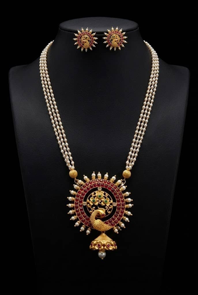 ROFARWORD Gold Brass Necklace Set ( Pack of 1 )