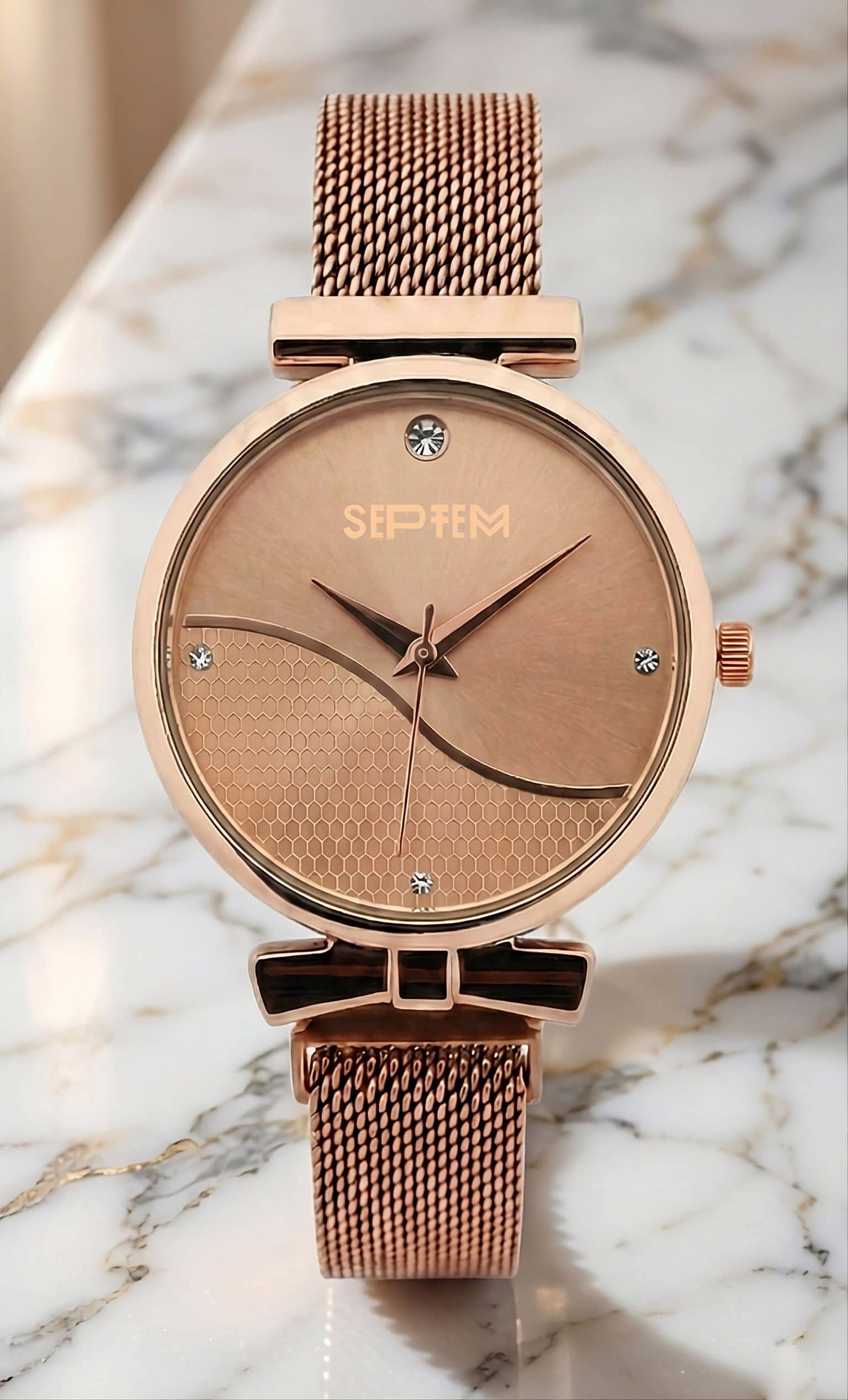 Septem Rose Gold Stainless Steel Analog Womens Watch