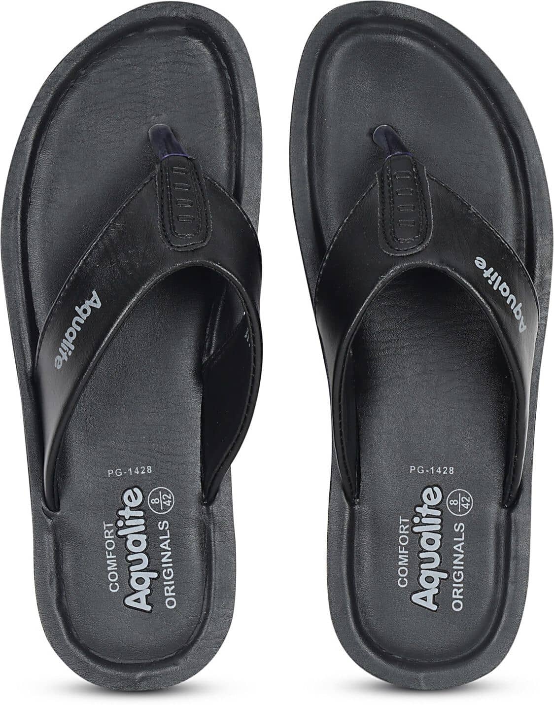 Aqualite Black Men's Thong Flip Flop