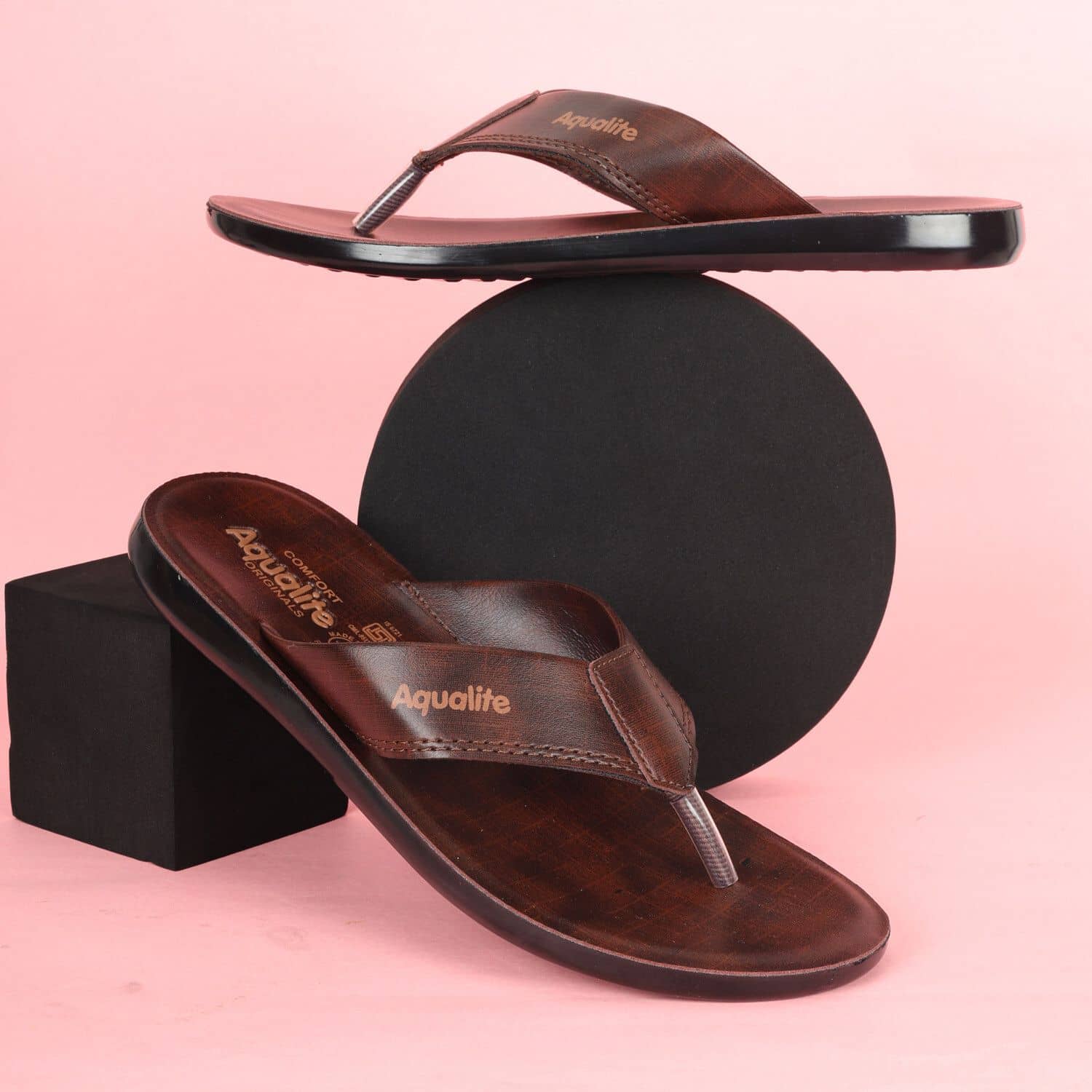 Aqualite Brown Men's Thong Flip Flop
