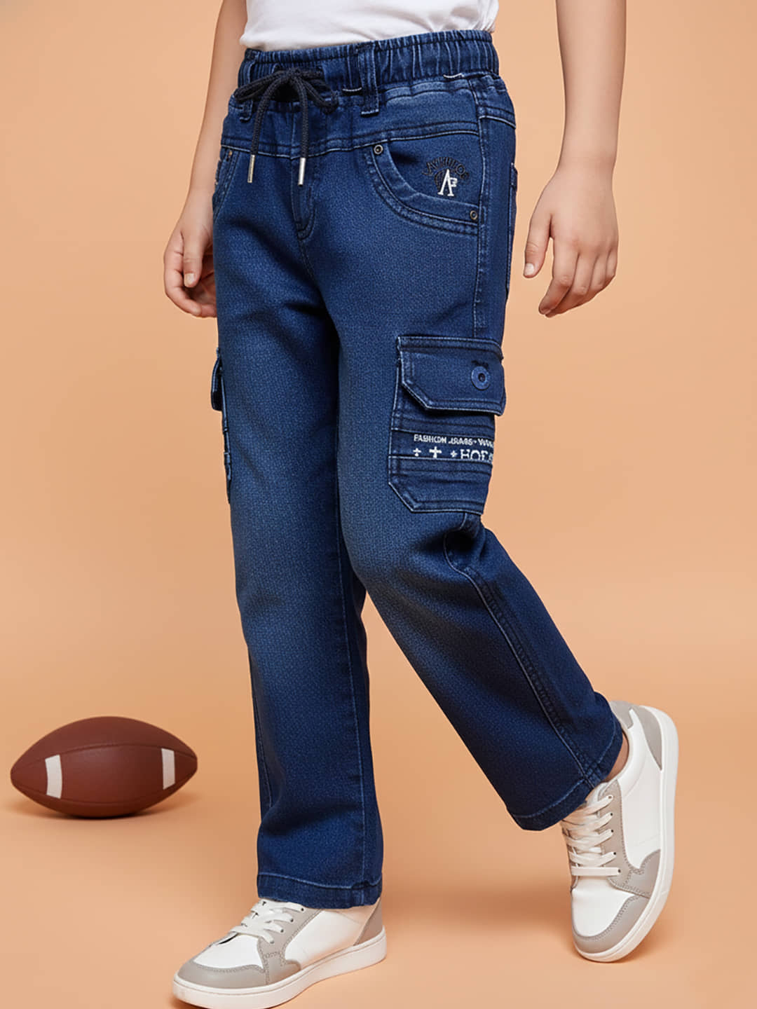 JFR Pack of 1 Boys Cotton Blend Jeans ( Turquoise ) - Jeans | Buy online on ZillyBuy