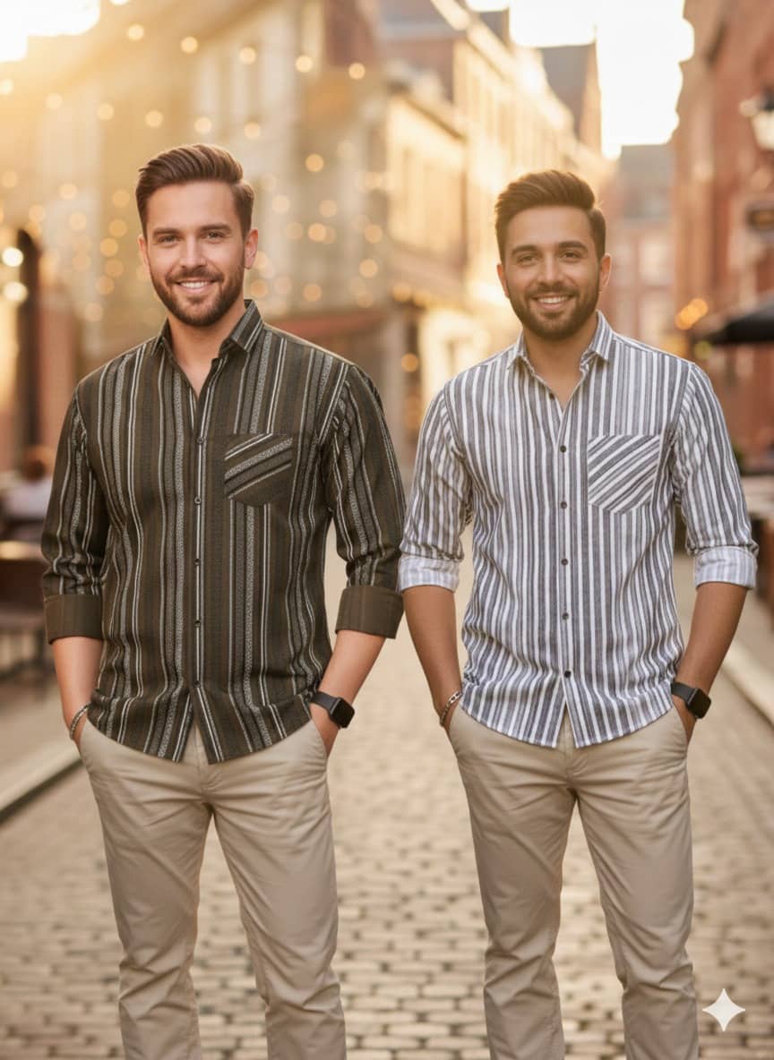 ALY JH0N 100% Cotton Regular Fit Checks Full Sleeves Men's Casual Shirt - Multicolor ( Pack of 2 )