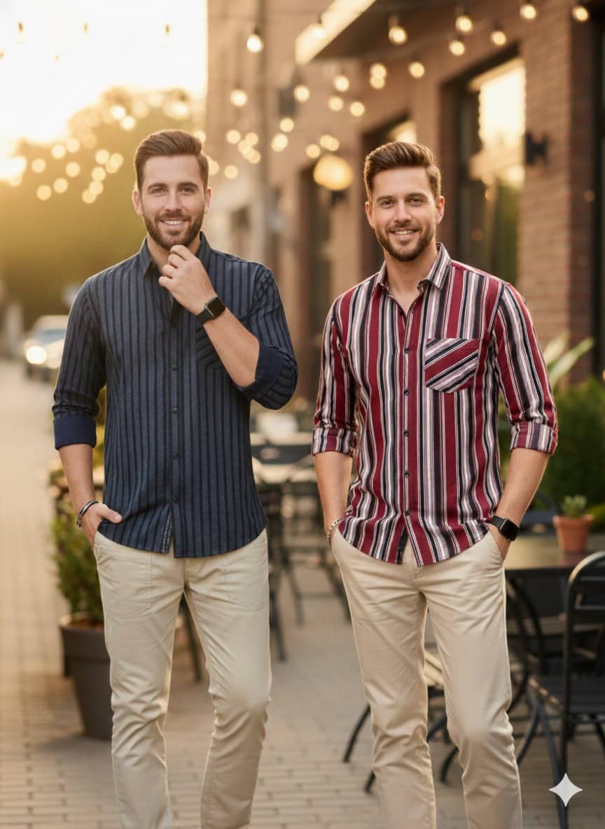 ALY JH0N 100% Cotton Regular Fit Checks Full Sleeves Men's Casual Shirt - Multicolor 12 ( Pack of 2 )