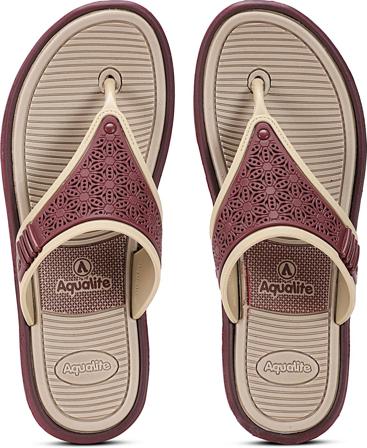 Aqualite Beige Women's Thong Flip Flop