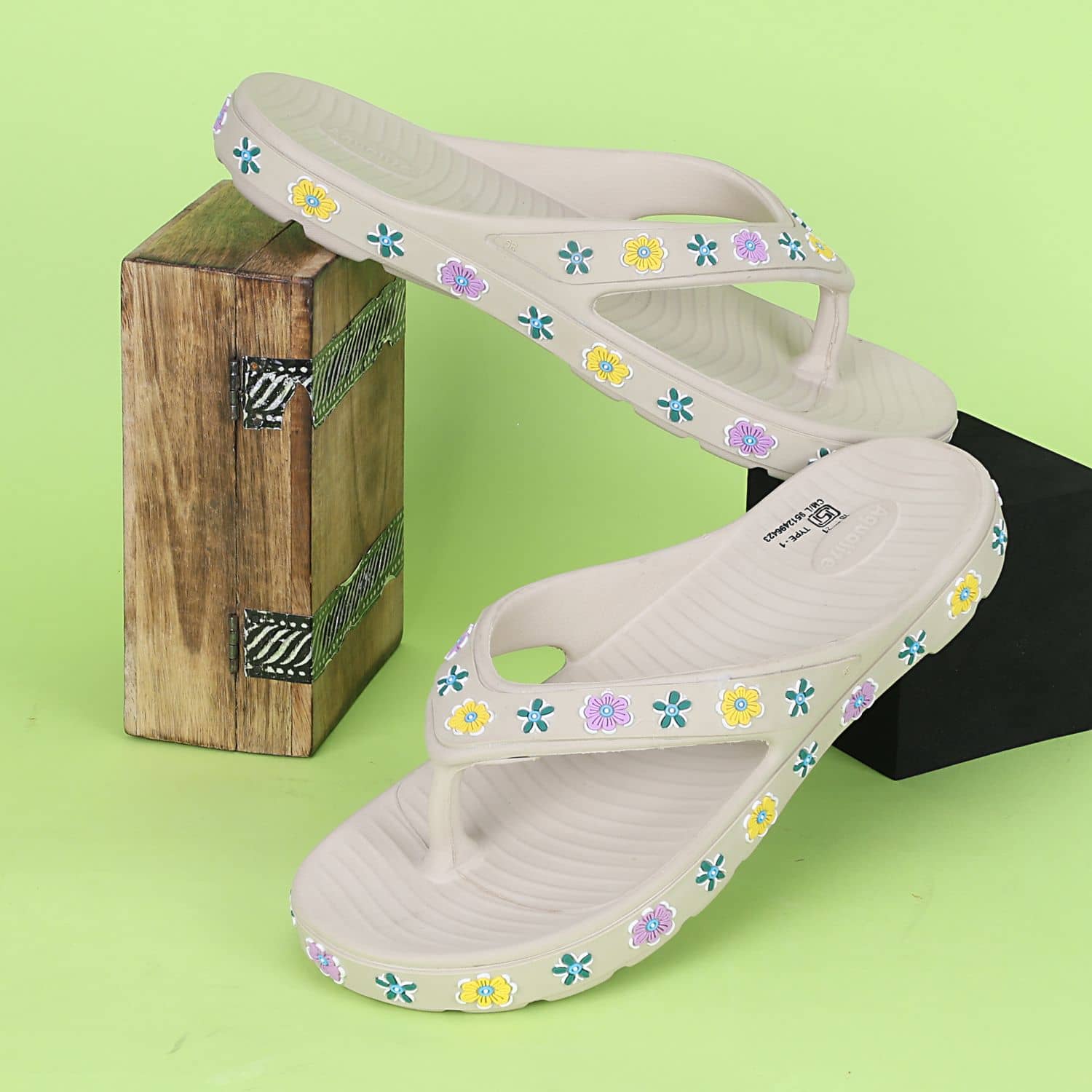 Aqualite Beige Women's Thong Flip Flop