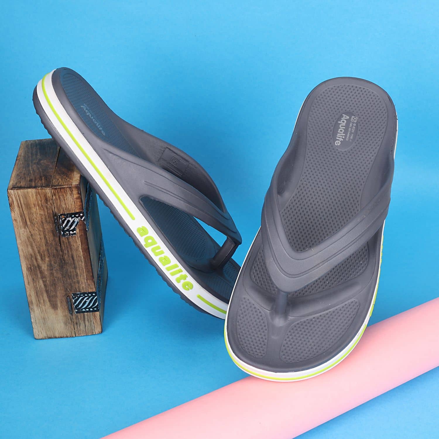 Aqualite Grey Men's Thong Flip Flop
