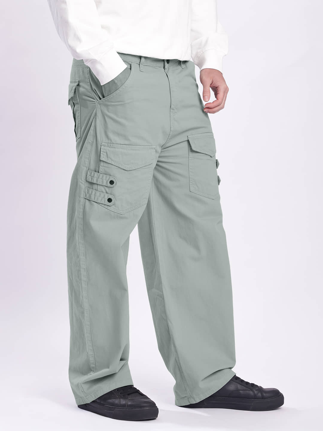 Bene Kleed Baggy Men's Cargos - Grey ( Pack of 1 ) - Trousers | Buy online on ZillyBuy
