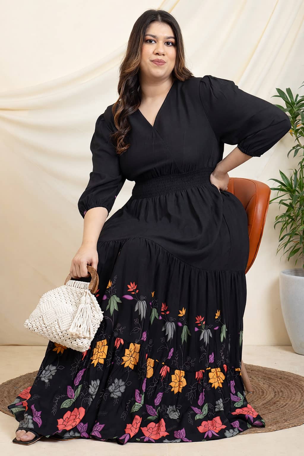 Femvy Women Crepe Printed Anarkali Kurti ( Black ) - Kurtis, Tunics | Buy online on ZillyBuy