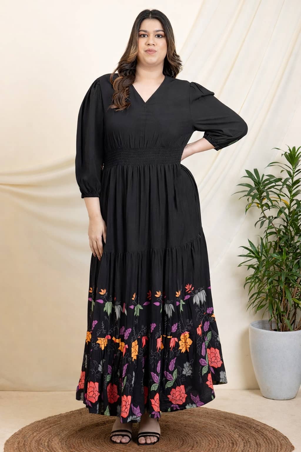 JASH CREATION Women Crepe Printed Anarkali Kurti ( Black ) - Kurtis, Tunics | Buy online on ZillyBuy