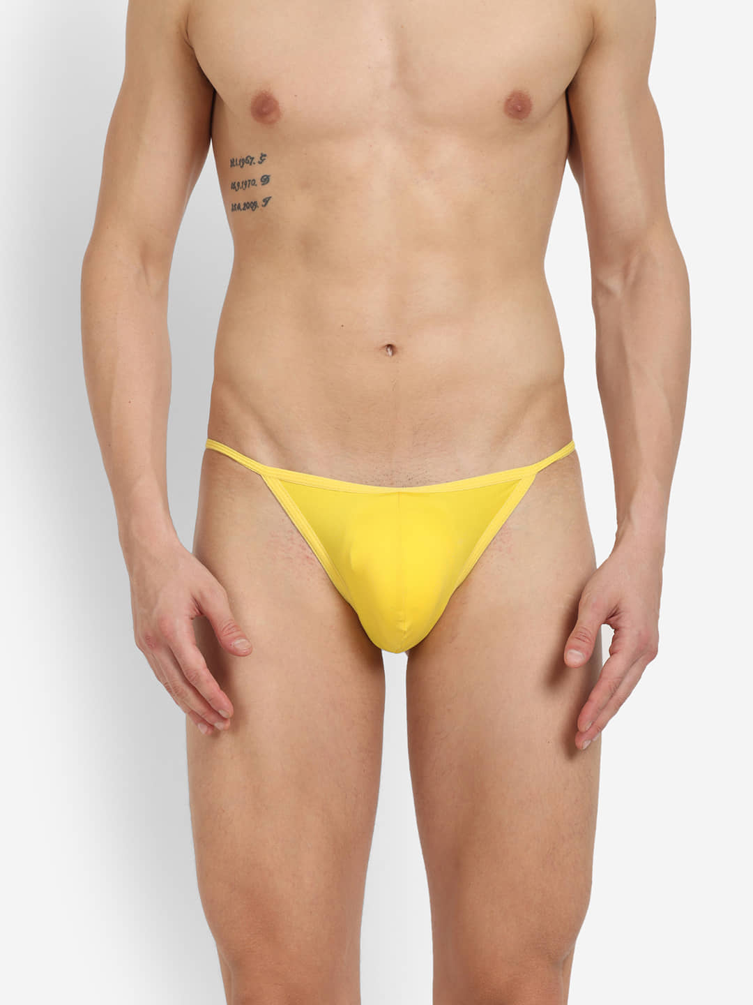 La Intimo Pack of 1 Polyester Bikini For Men's ( Yellow )