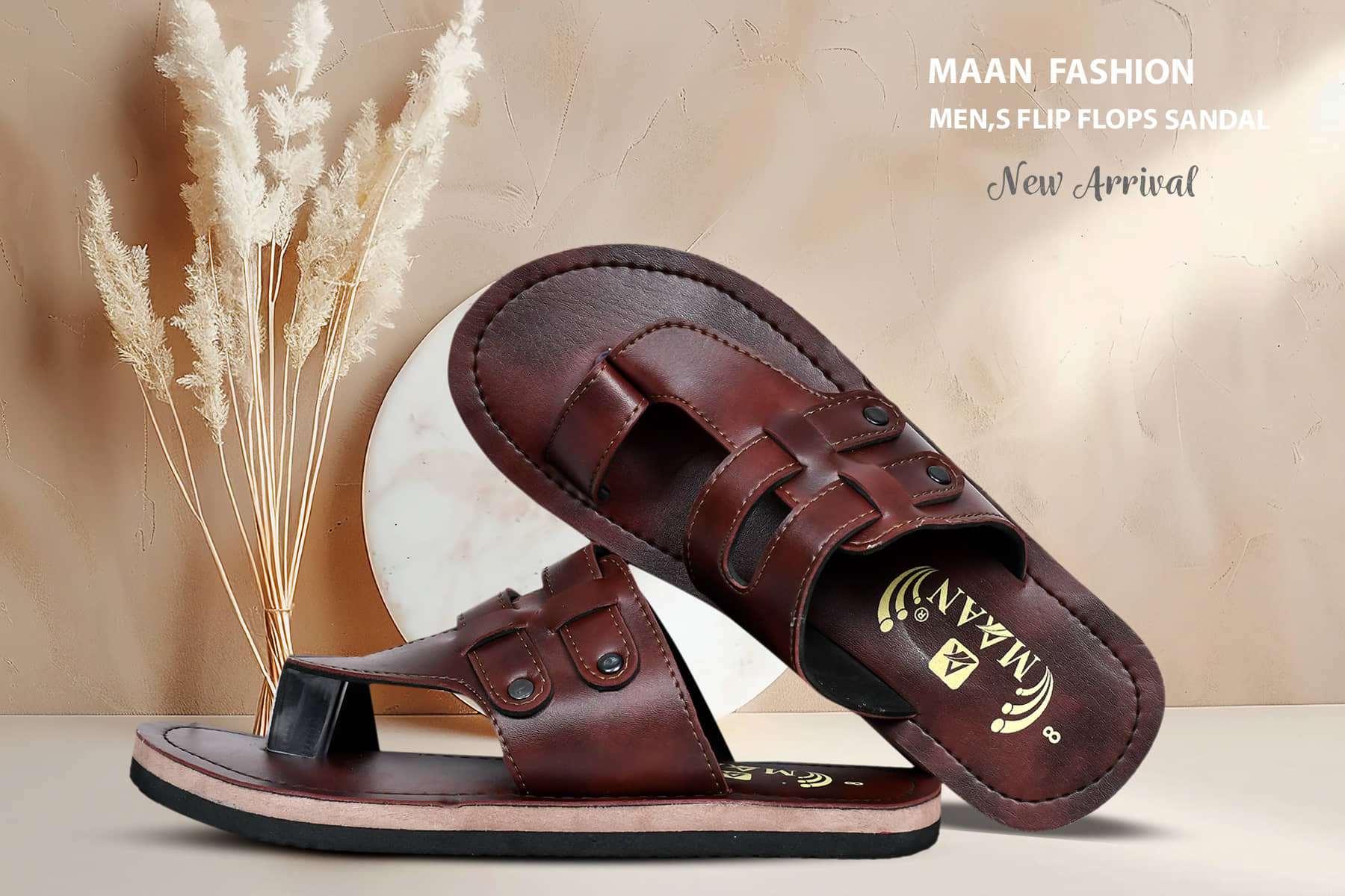 MAAN Brown Men's Thong Flip Flop