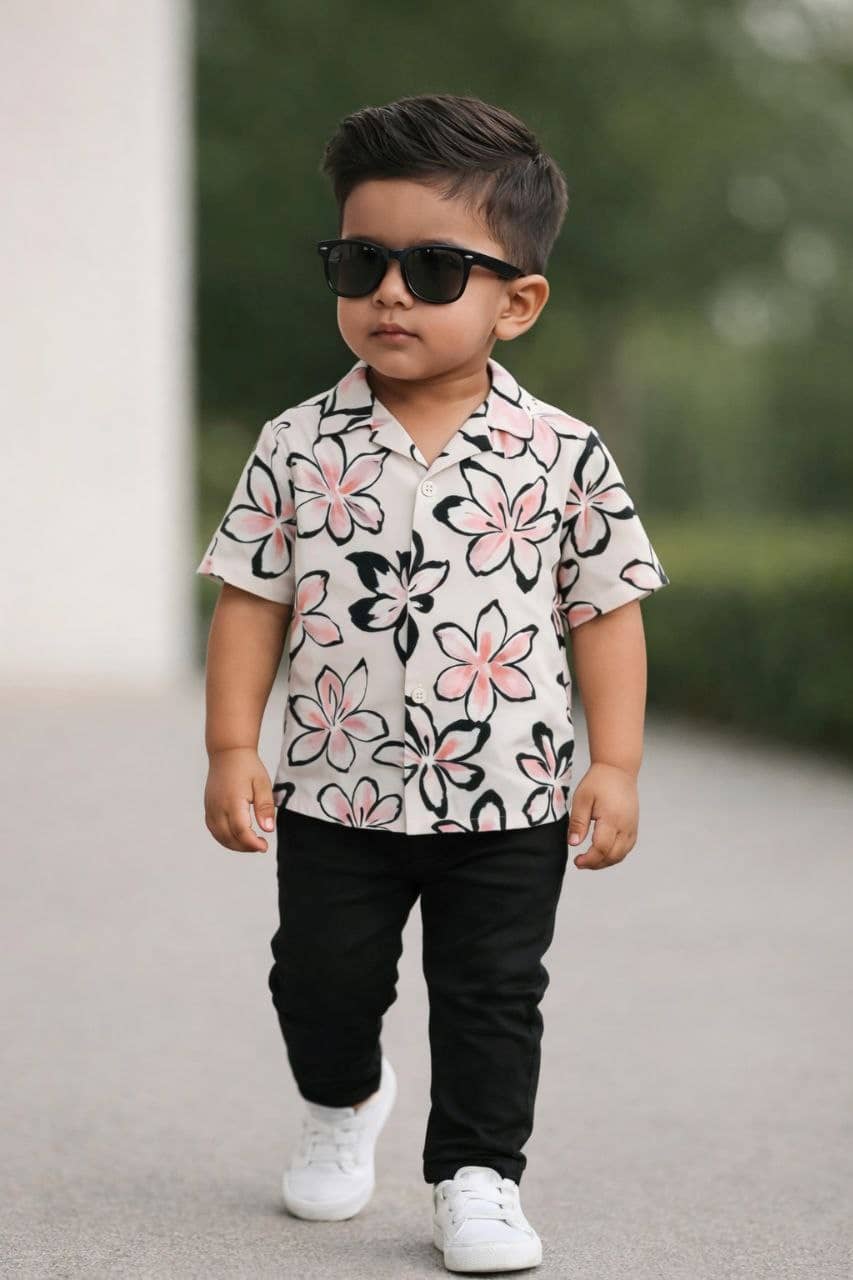 Ocvito Pack of 1 Boys Cotton Shirt & Pants Set ( Brown )