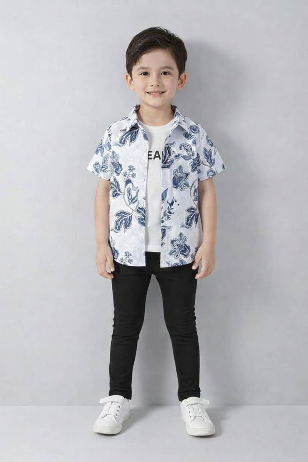 Ocvito Pack of 1 Boys Cotton Shirt & Pants Set ( Black )
