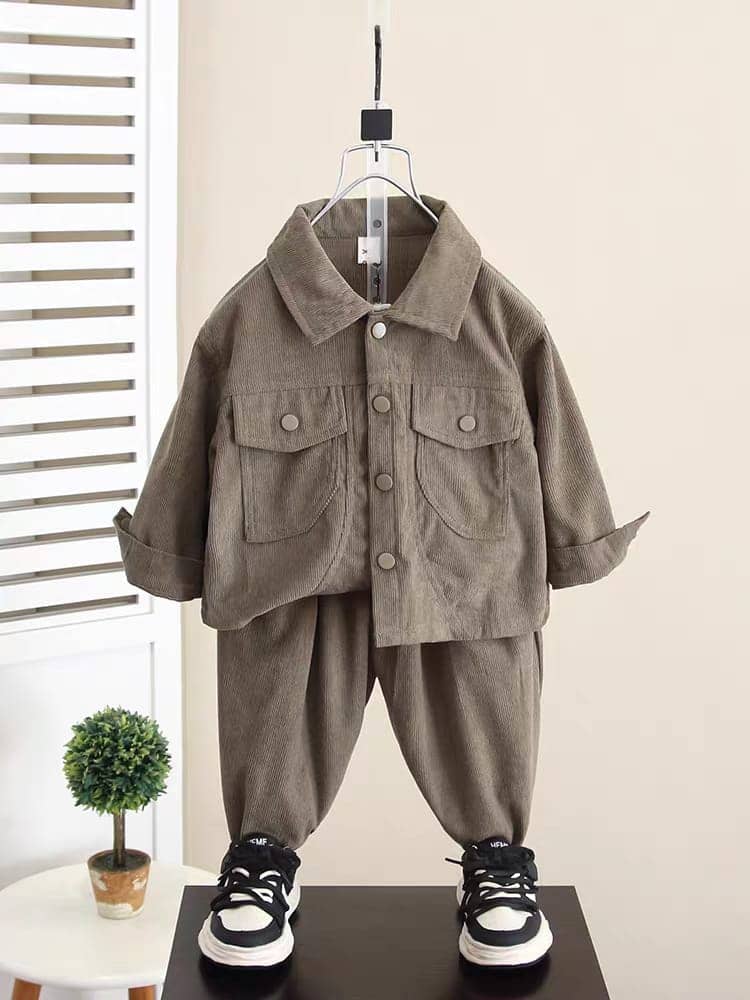 Ocvito Pack of 1 Boys Cotton Shirt & Pants Set ( White )