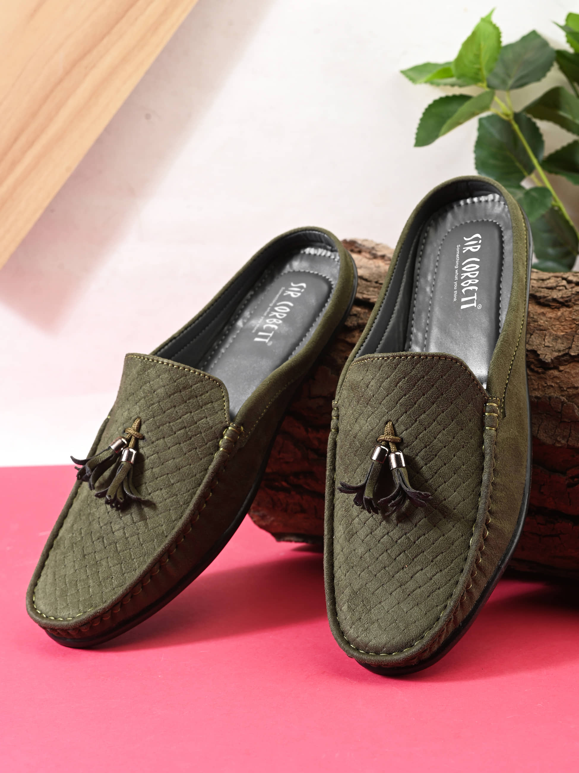 Sir Corbett Olive Men's Slip on Shoes - Formal Shoes | Buy online on ZillyBuy