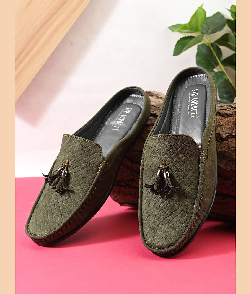 Sir Corbett Olive Men's Slip on Shoes - Formal Shoes | Buy online on ZillyBuy