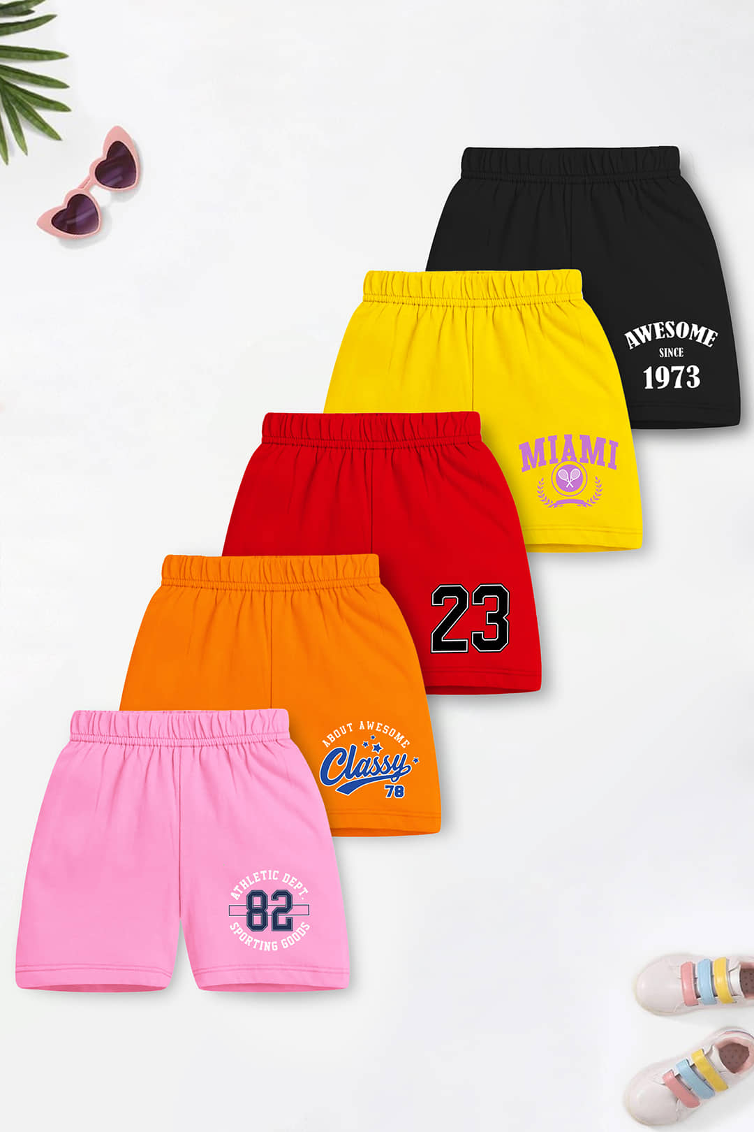 Trampoline Pack of 5 Girls Cotton Blend Shorts ( Multicolor ) - Shorts | Buy online on ZillyBuy