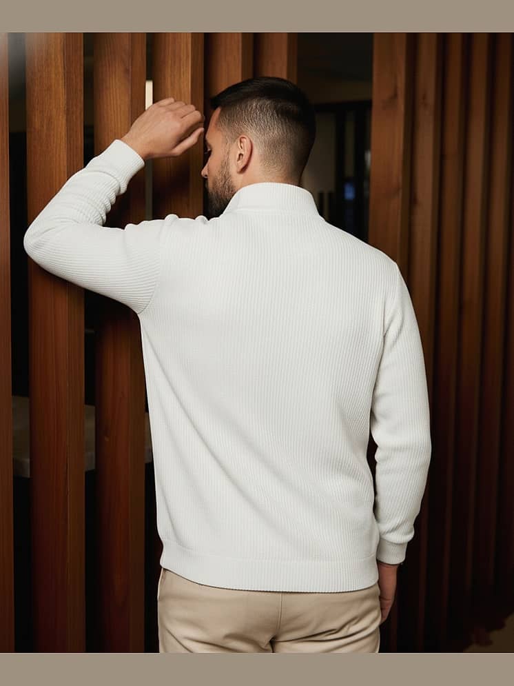 Buy Try This Men Cotton Blend Polo T-Shirt (White) - Image 2