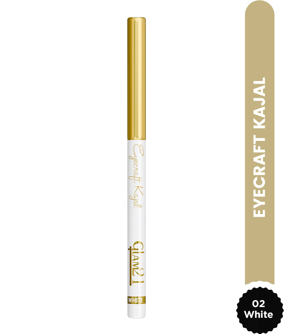 Glam21 Eyecraft Kajal Eyeliner Pencil Long-Lasting Waterproof Matte Finish White, 0.35 G - Makeup - Eyes | Buy online on ZillyBuy