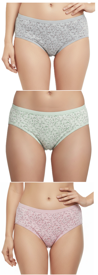 REONY Pack of 3 Cotton Blend Hipster For Women ( Multi Color )