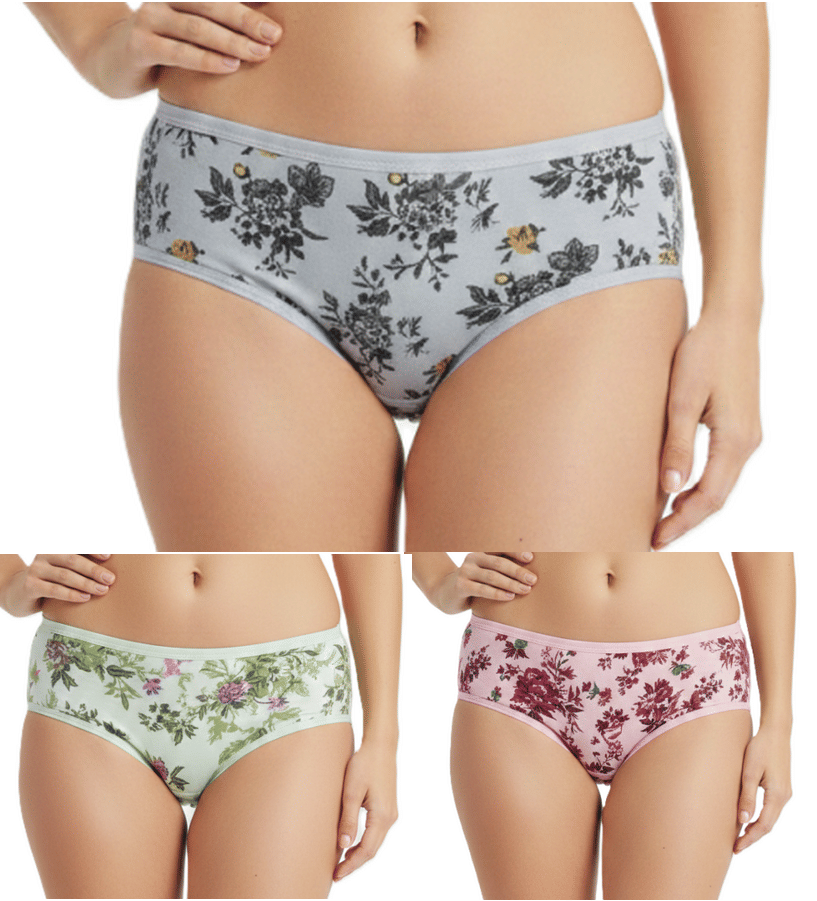 REONY Pack of 3 Cotton Blend Hipster For Women ( Multi Color )