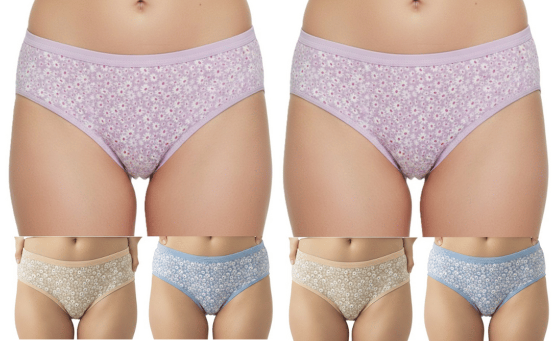 REONY Pack of 6 Cotton Blend Hipster For Women ( Multicolor )