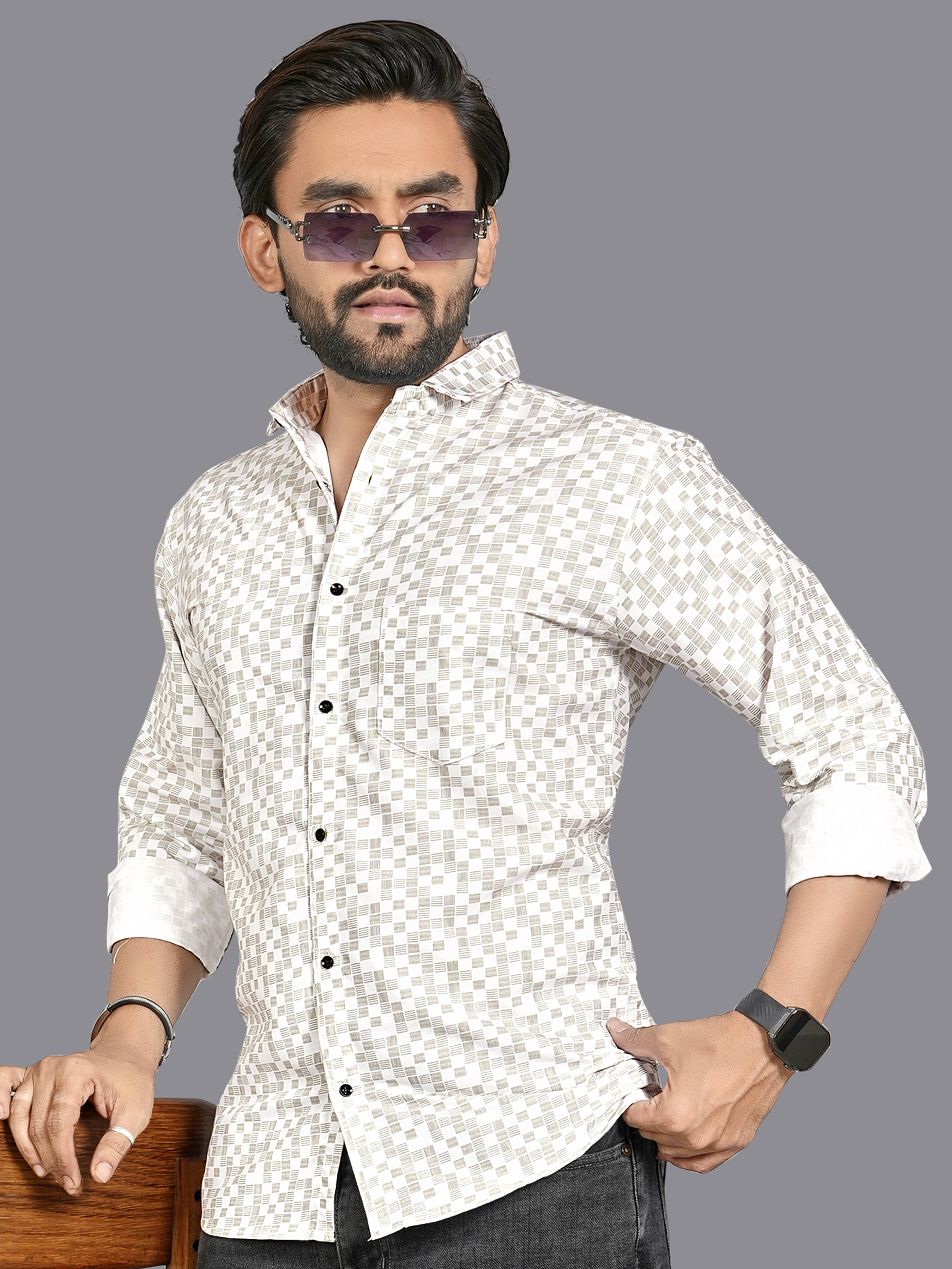 ADWYN PETER 100% Cotton Regular Fit Printed Full Sleeves Men's Casual Shirt - Multicolor 2 ( Pack of 1 )