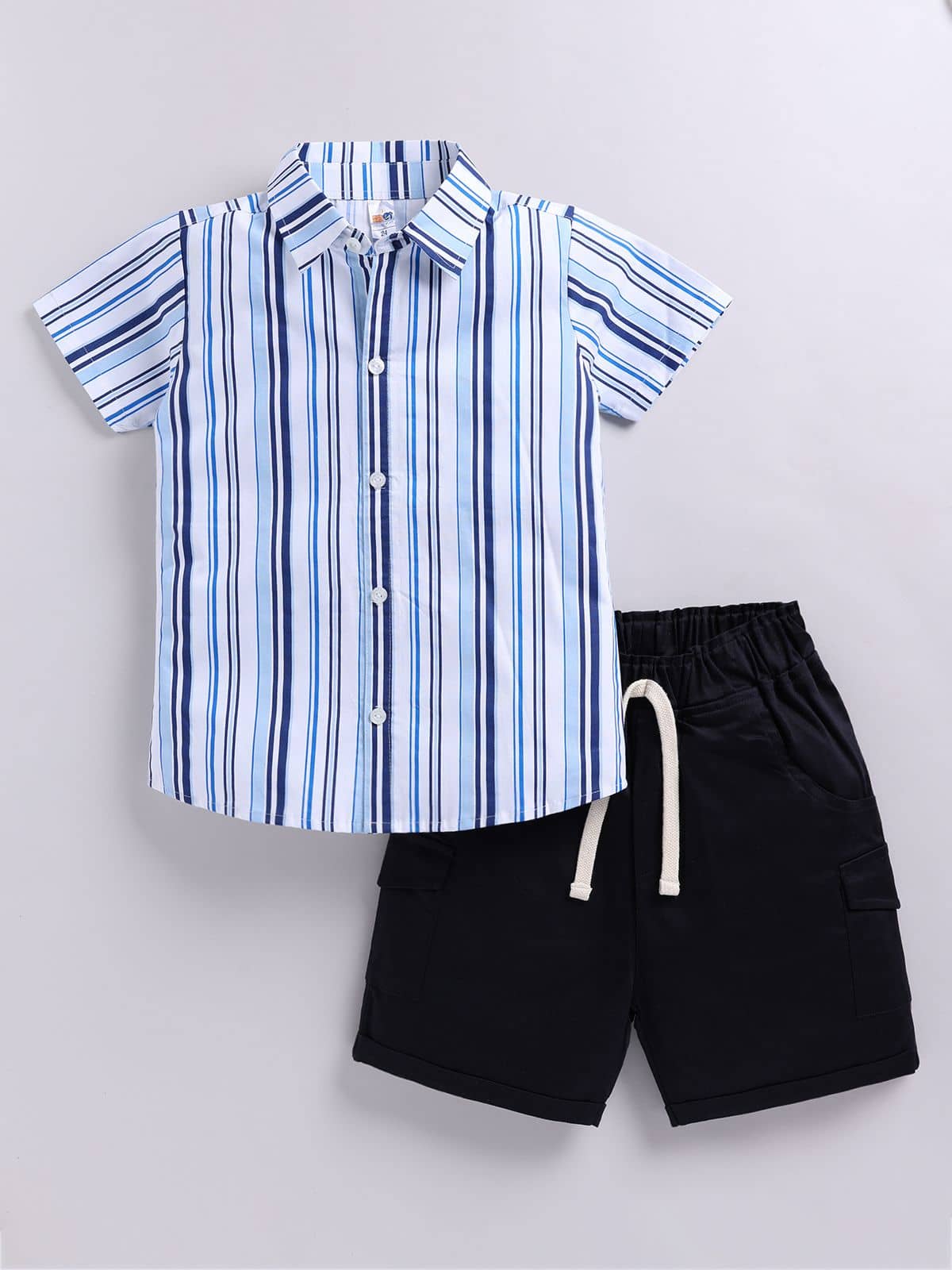 Little Ninja Pack of 1 Baby Boys Cotton Shirt & Shorts Set ( Multicolor )