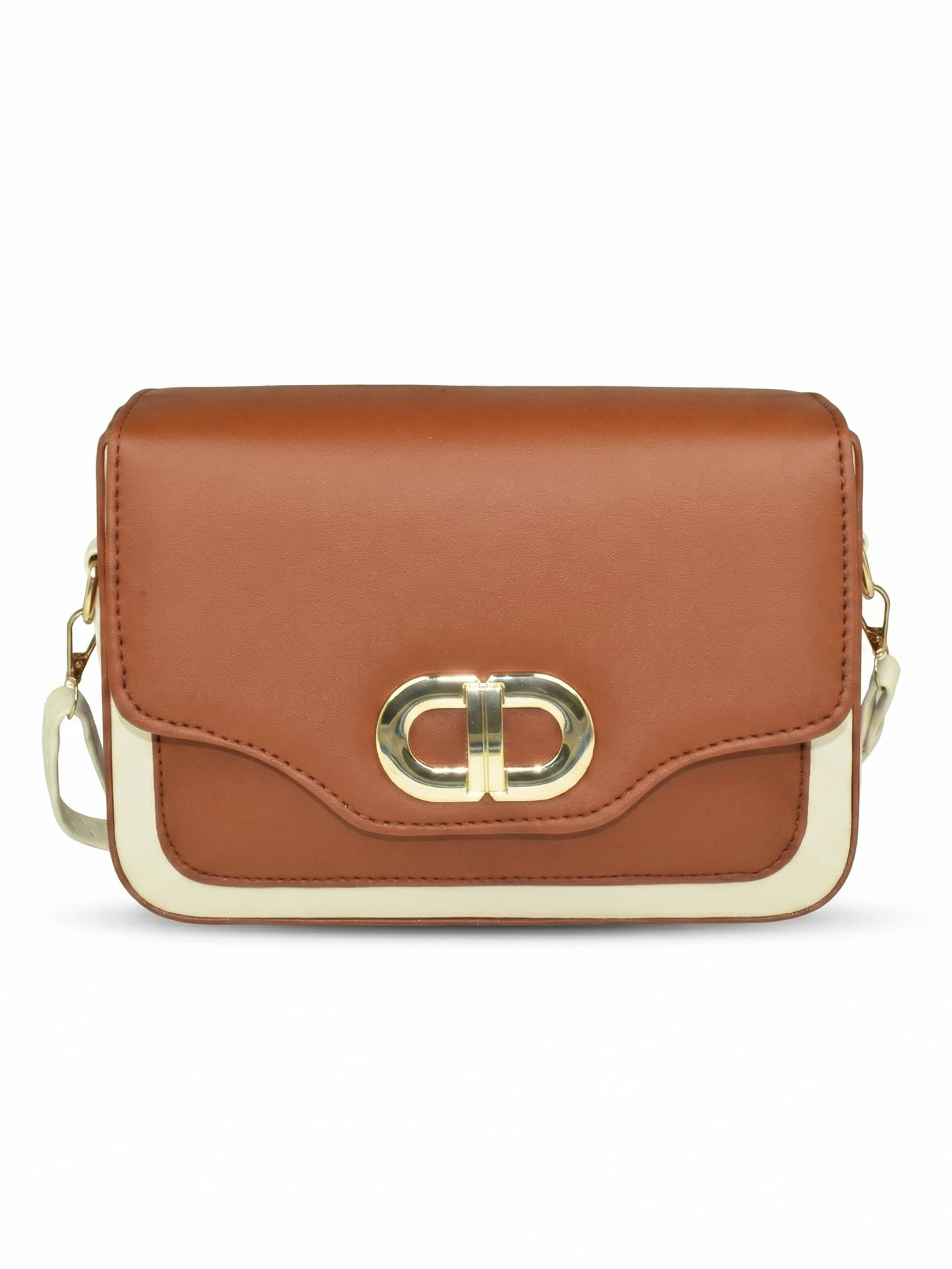 Ajanta Sling Bag Faux Leather Set of 1 ( Tan ) - Handbags | Buy online on ZillyBuy