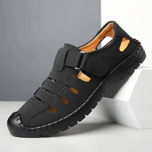 Akiko - Black Men's Sandals