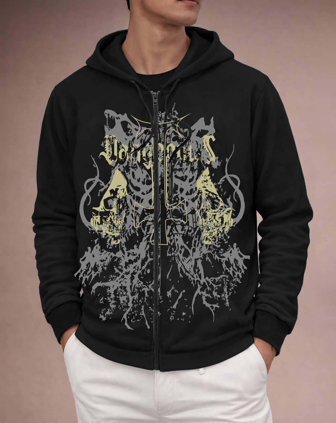 Eyebogler Polyester Blend Hooded Men's Full Sleeves Cardigan - Black ( Pack of 1 )