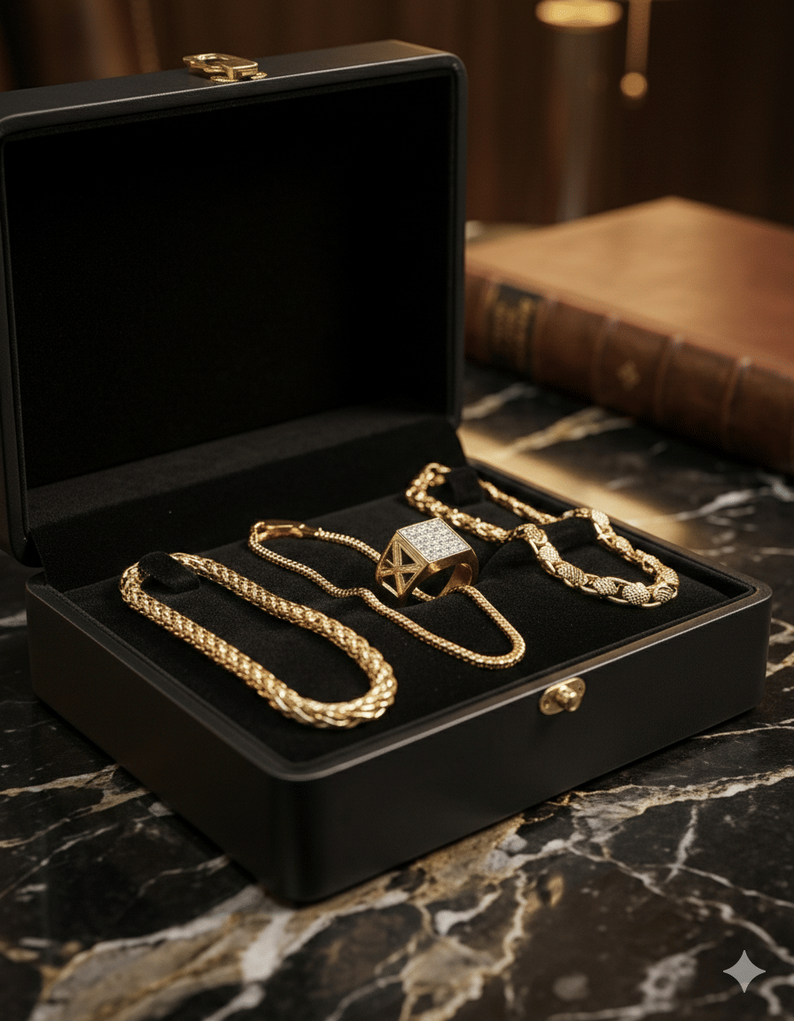 Fadiso Fashion Gold Plated Chains Combo ( Set of 4 )