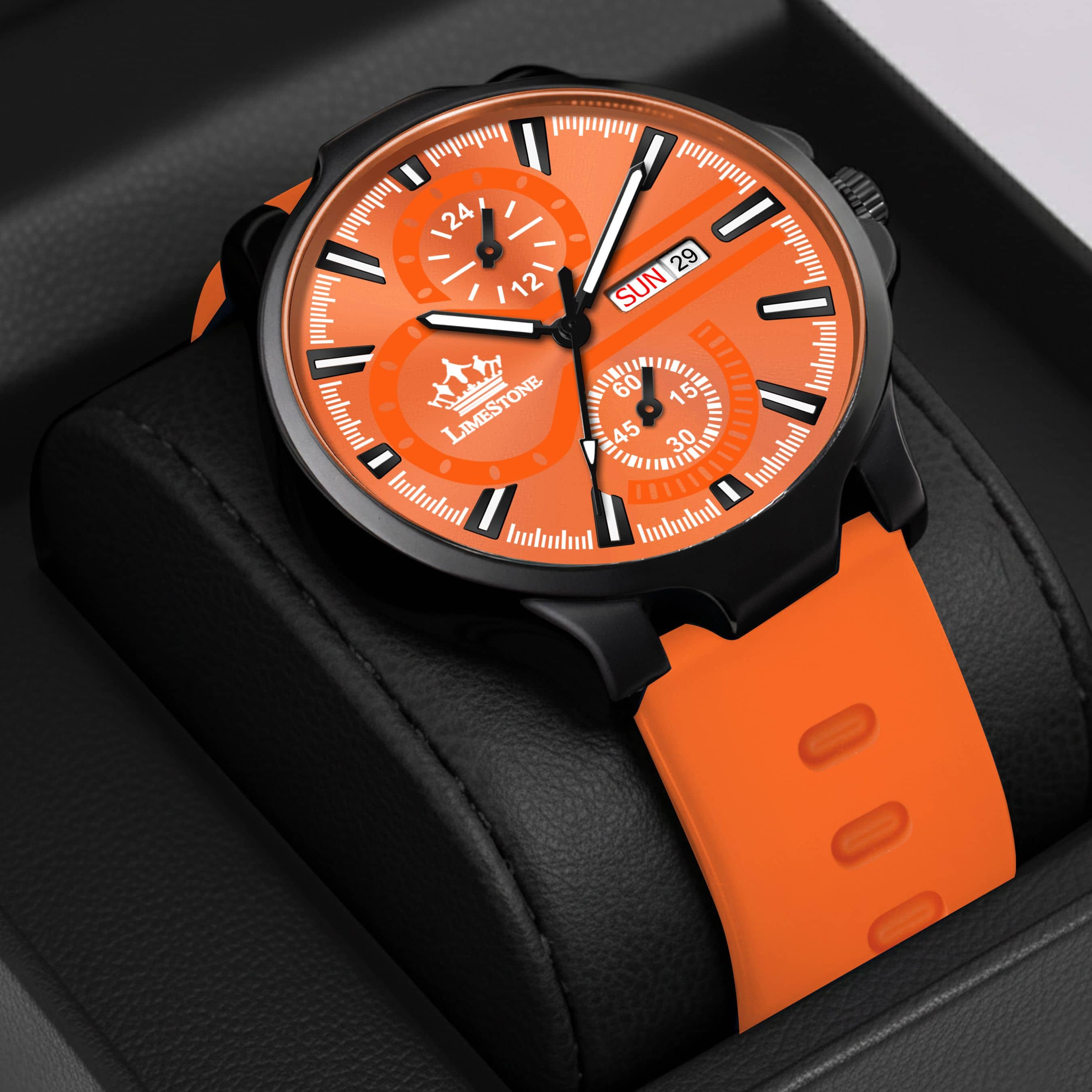 LimeStone Orange Silicon Analog Men's Watch