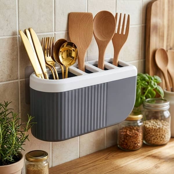 analog kichenware Fork/Spoon/Spatula Plastic Grey Multi-Purpose Container ( Set of 1 )