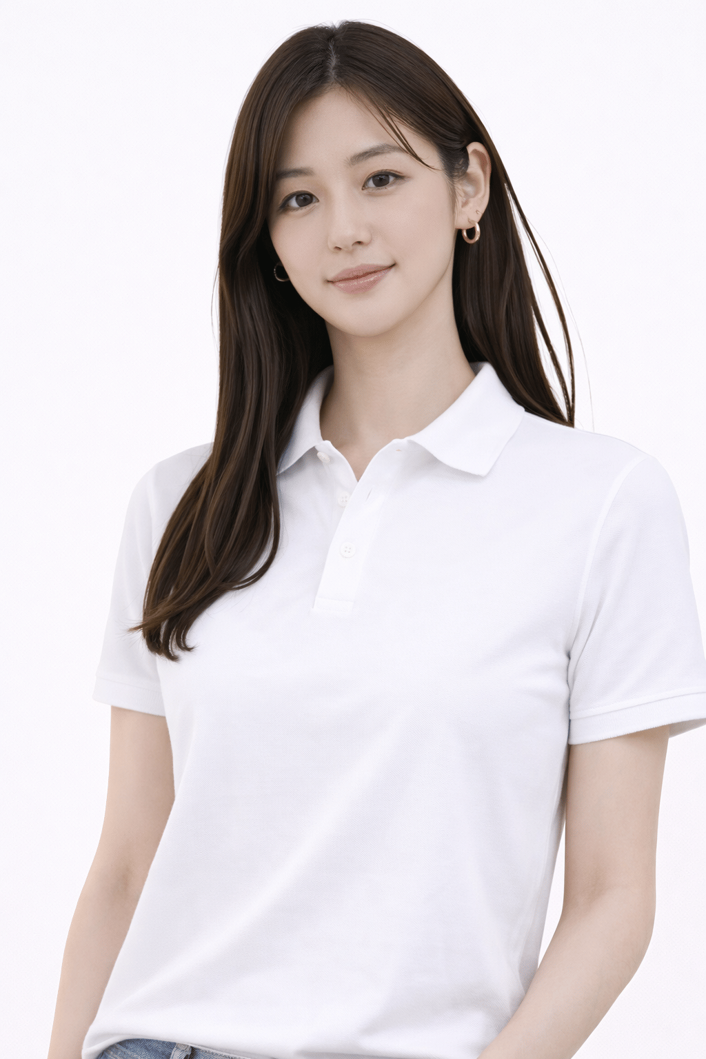 attitude start of fashion Women Polyester Solid Regular Fit Polo Collar T-Shirt ( White )