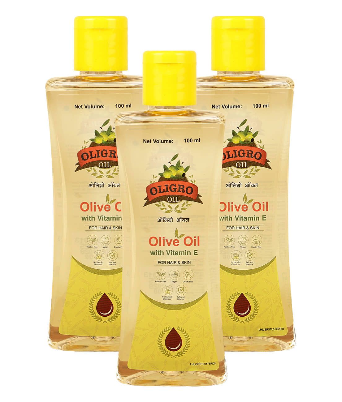 Oligro Olive Oil For Body Massage And Hair Care with Goodness Of Vitamin E- (100ml x 3)