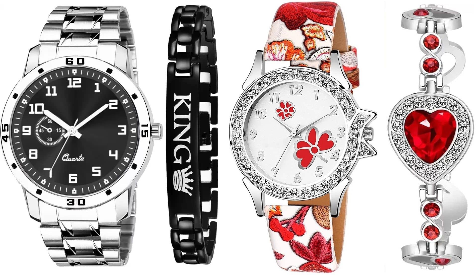 Shivark Multicolor Leather Analog Couple's Watch