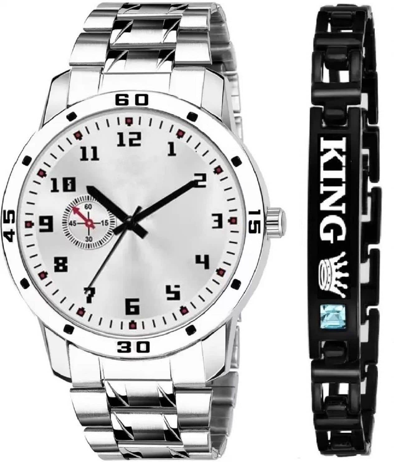 Shivark Silver Stainless Steel Analog Men's Watch