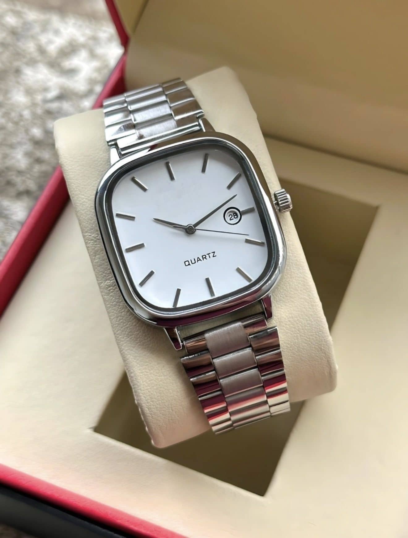 Shivark Silver Stainless Steel Analog Couple's Watch