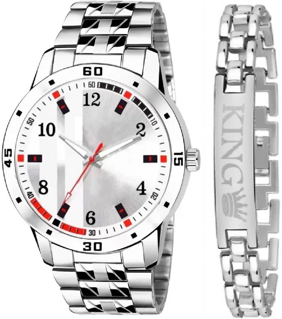 Shivark Silver Stainless Steel Analog Men's Watch
