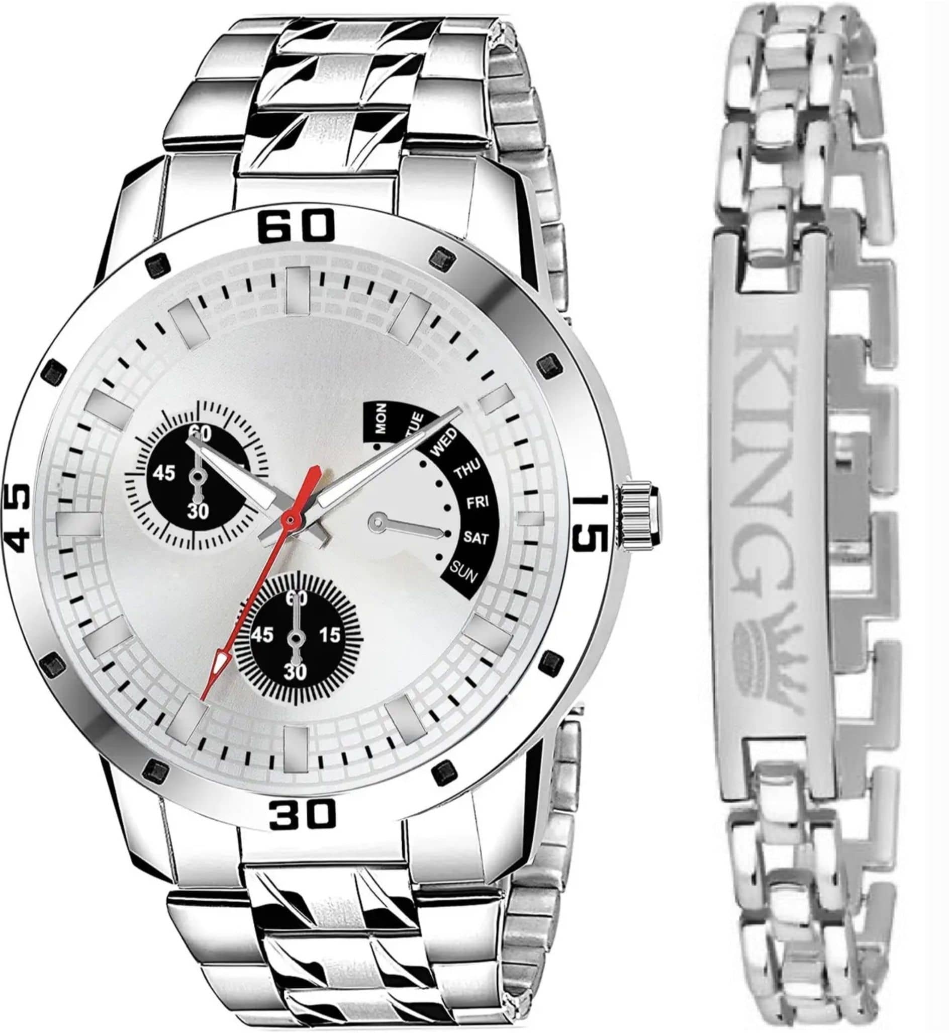 Shivark Silver Stainless Steel Analog Men's Watch
