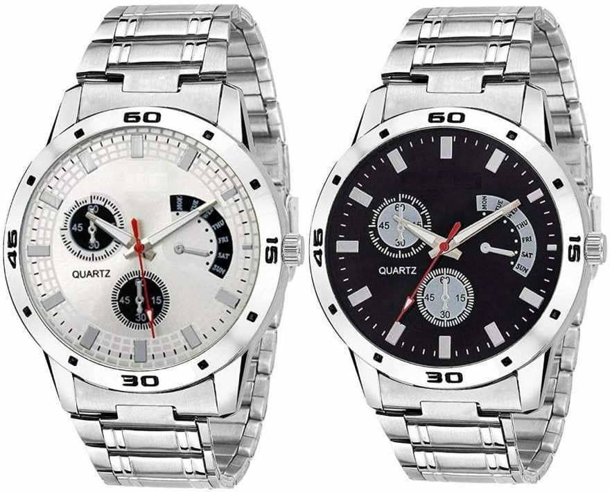 Shivark Silver Stainless Steel Analog Men's Watch