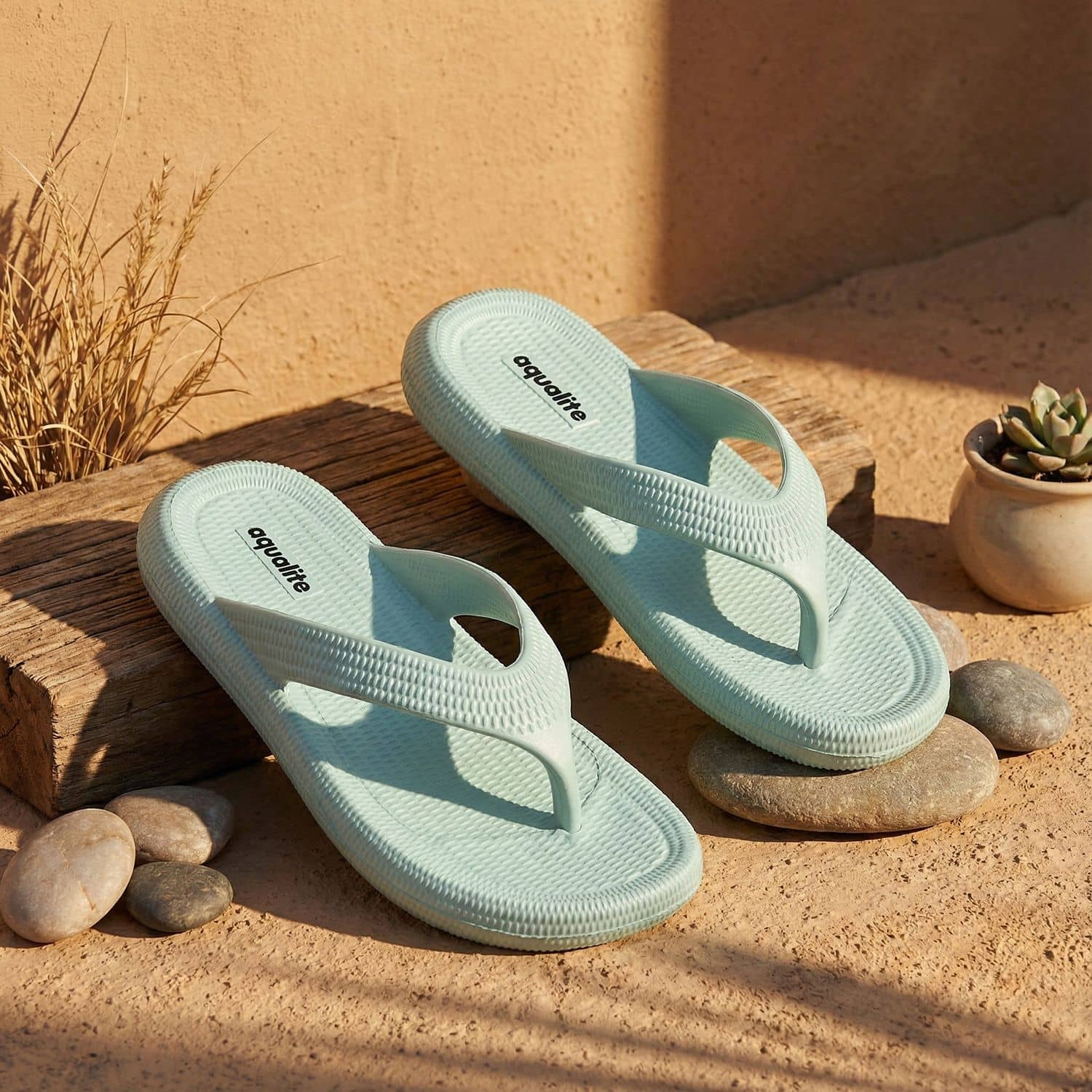 Aqualite Green Women's Thong Flip Flop