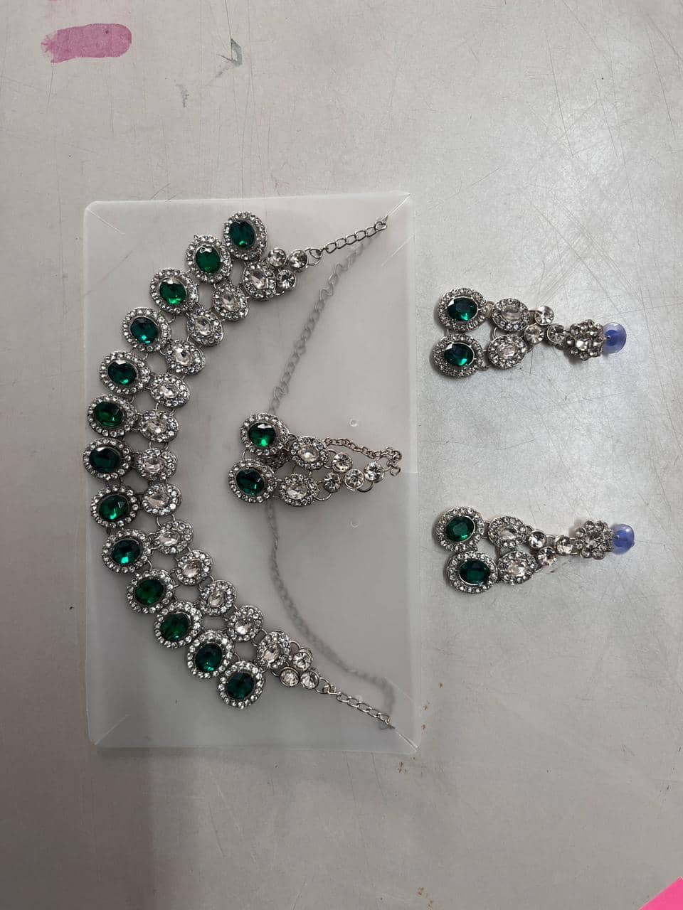 EVYAVAN ENTERPRISE Green Alloy Necklace Set ( Pack of 1 )