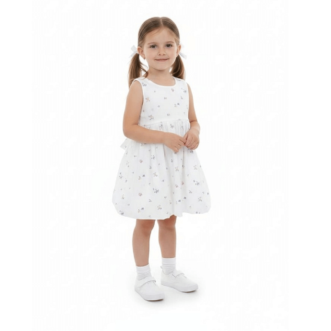 harshvardhanmart.com Cotton Frock For Girls ( Pack of 1 , White )
