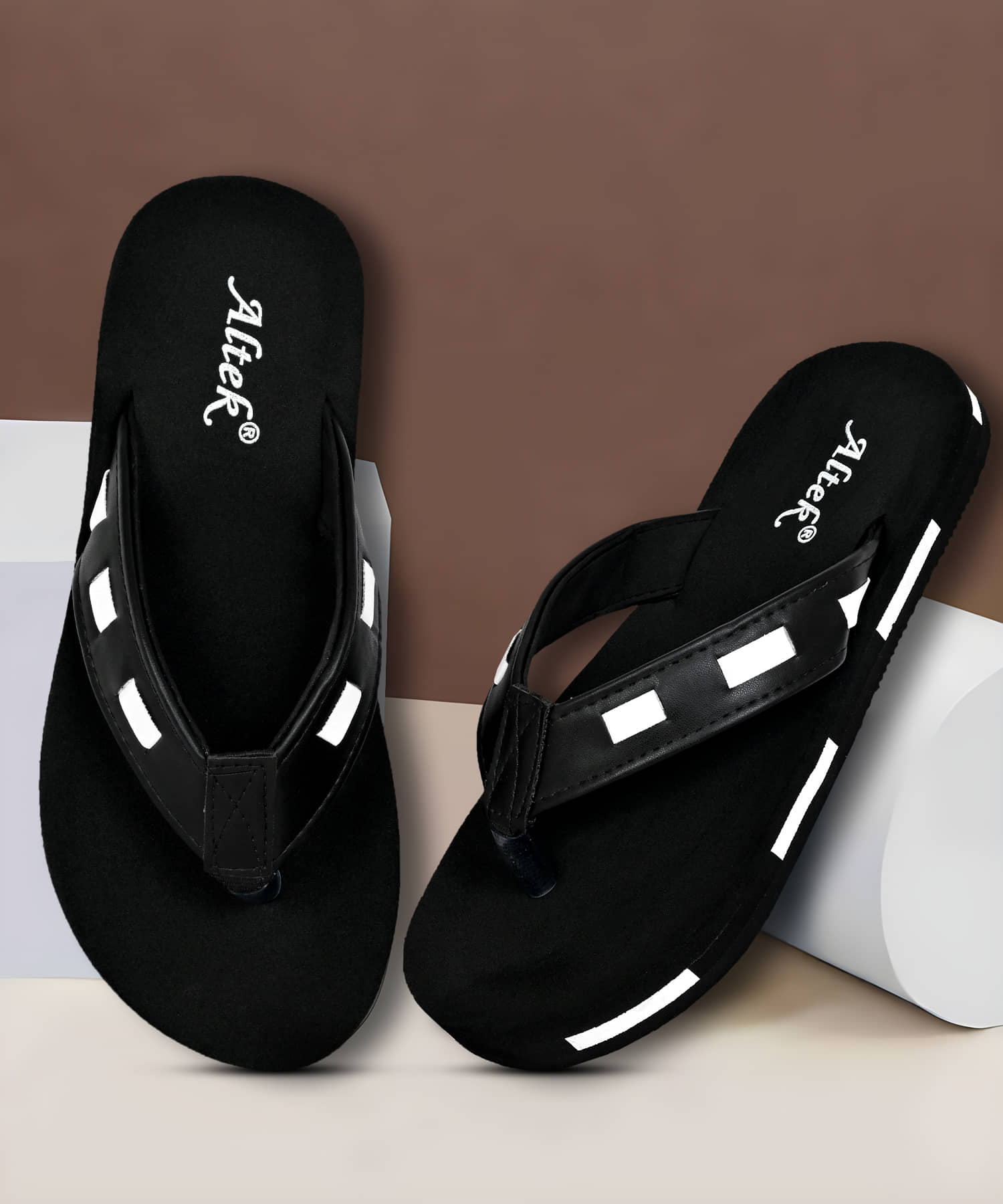 Altek Black Men's Thong Flip Flop