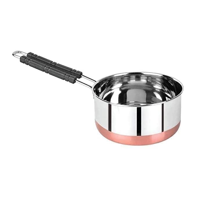 Dynore Non Coated Stainless Steel Sauce Pan Copper Bottom without Lid 17 cm Diameter 1.5 Ltr - Cookware | Buy online on ZillyBuy