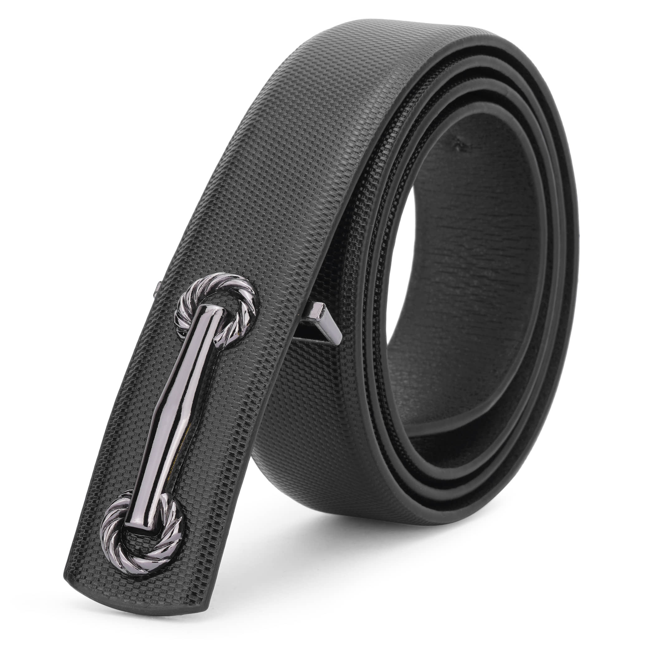 Kastner - Black Faux Leather Men's Casual Belt ( Pack of 1 )
