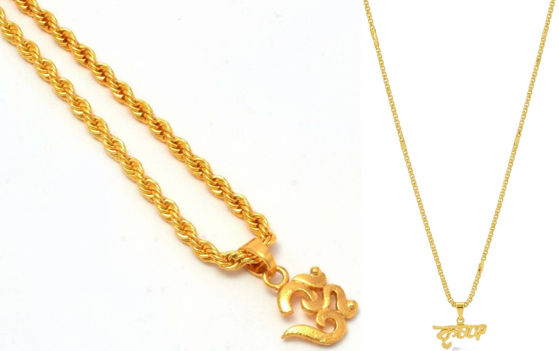AKLINA Multicolor Men's Religious Pendant With Chain ( Pack of 2 ) - Jewellery Sets | Buy online on ZillyBuy