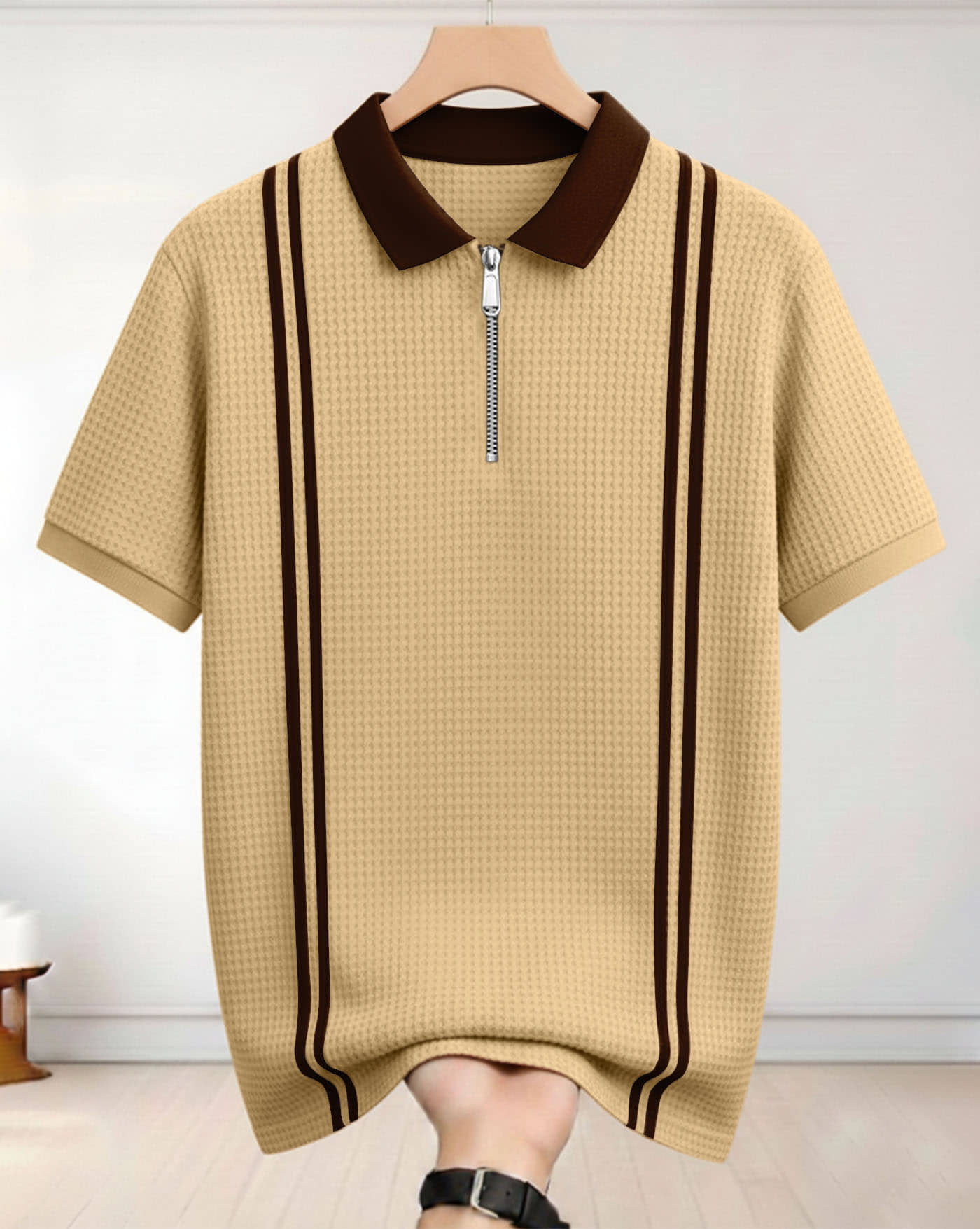 AUSK Men Cotton Blend Regular Fit Checks Polo T Shirt ( Multicolor )